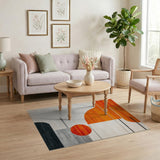 Bold Orange Bold Orange Geometric Abstract Area Rug