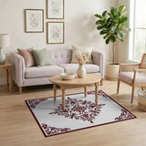 Ornate Maroon Medallion Persian Rug