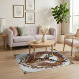 Vintage Spotted Deer Antler Area Rug