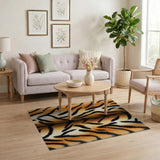 Boho Chic Orange Bold Orange Tiger Stripe Area Rug