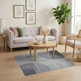 Modern Grey Abstract Overlapping Circles Rug