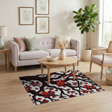Red Cherry Blossom Branches Area Rug