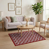 Red Intricate Persian Lattice Area Rug
