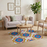 Vibrant Multi-Color Mandala Geometric Area Rug