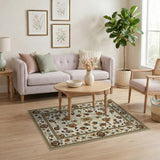 Ivory Gold Persian Floral Area Rug
