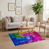 Rainbow Spiral Tie-Dye Area Rug