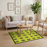 Playful Yellow Bee Pattern Area Rug