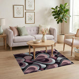 ODIKA 3D Layered Pink Hearts Washable Area Rug - Low Pile & Non-Slip