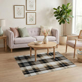 Brown Tan Plaid Checkered Area Rug