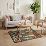 Multi-color and Patterns Boho Chic Whimsical Mushroom Forest Area Rug