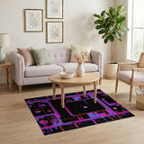 ODIKA Cyberpunk Pixel Art Space Washable Rug - Low Pile Non-Slip Retro Gaming Area Carpet