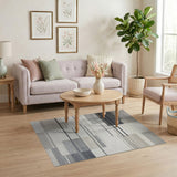 Contemporary Grey Geometric Abstract Rug