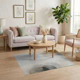 Beige Grey Abstract Overlapping Circles Area Rug