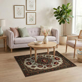 Ornate Red Lotus Persian Area Rug