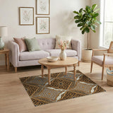 Traditional Persian Elegant Gold Medallion Persian Area Rug