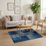 Geometric Modern Abstract Blue Teal Geometric Abstract Area Rug