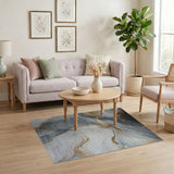Gold Vein Marble Abstract Area Rug