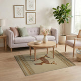 Rustic Fawn Deer Woven Area Rug