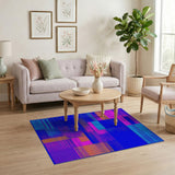 Vibrant Geometric Multi-Color Patchwork Rug