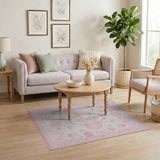Blush Pink Seashell Coastal Area Rug