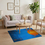 Multi-color and Patterns Bold Orange Sun Geometric Area Rug