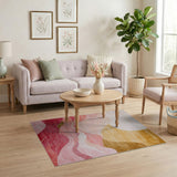 Abstract Pink Wave Mountain Area Rug