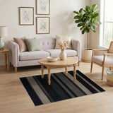 Geometric Modern Modern Grey Striped Woven Area Rug