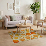 Orange Slice Fruit Pattern Area Rug