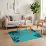 Teal Sea Turtles Coastal Area Rug
