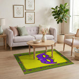 Purple Jeweled Masquerade Mask Area Rug