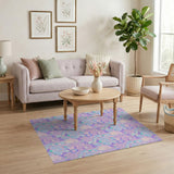 Whimsical Purple Blob Abstract Area Rug