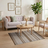 Brown Tan Horizontal Striped Area Rug