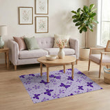 Purple Butterfly Blossom Area Rug