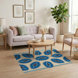 Blue Tribal Starburst Area Rug