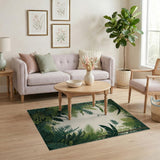 Lush Jungle Palm Frond Area Rug