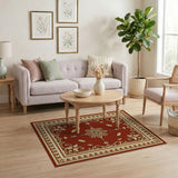 Crimson Gold Ornate Traditional Area Rug