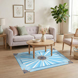 Coastal Blue Sunburst Shell Area Rug