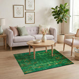 Green Geometric Modern Emerald Green Geometric Modern Area Rug