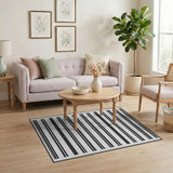 Bold Black White Striped No. 78 Area Rug