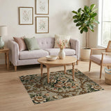 Elegant Beige Peony Floral Vintage Area Rug