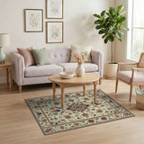 Cream Traditional Persian Floral Medallion Rug