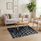 3D Grey Hexagon Geometric Area Rug