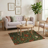 Ornate Peony Lotus Floral Area Rug