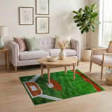 Baseball Diamond Area Rug - Lush Green Field Turf
