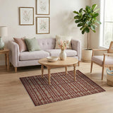 Rust Red Geometric Woven Area Rug