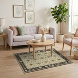 Ivory Traditional Persian Area Rug with Floral Motifs