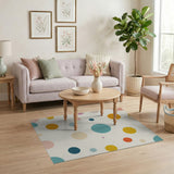 Vibrant Multi-Color Polka Dot Area Rug