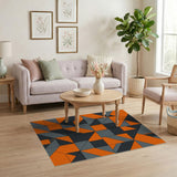 Orange Geometric Modern Orange Geometric Modern Area Rug
