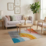 Vibrant Arched Multi-Color Geometric Rug