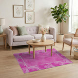 Playful Pink Wavy Abstract Area Rug